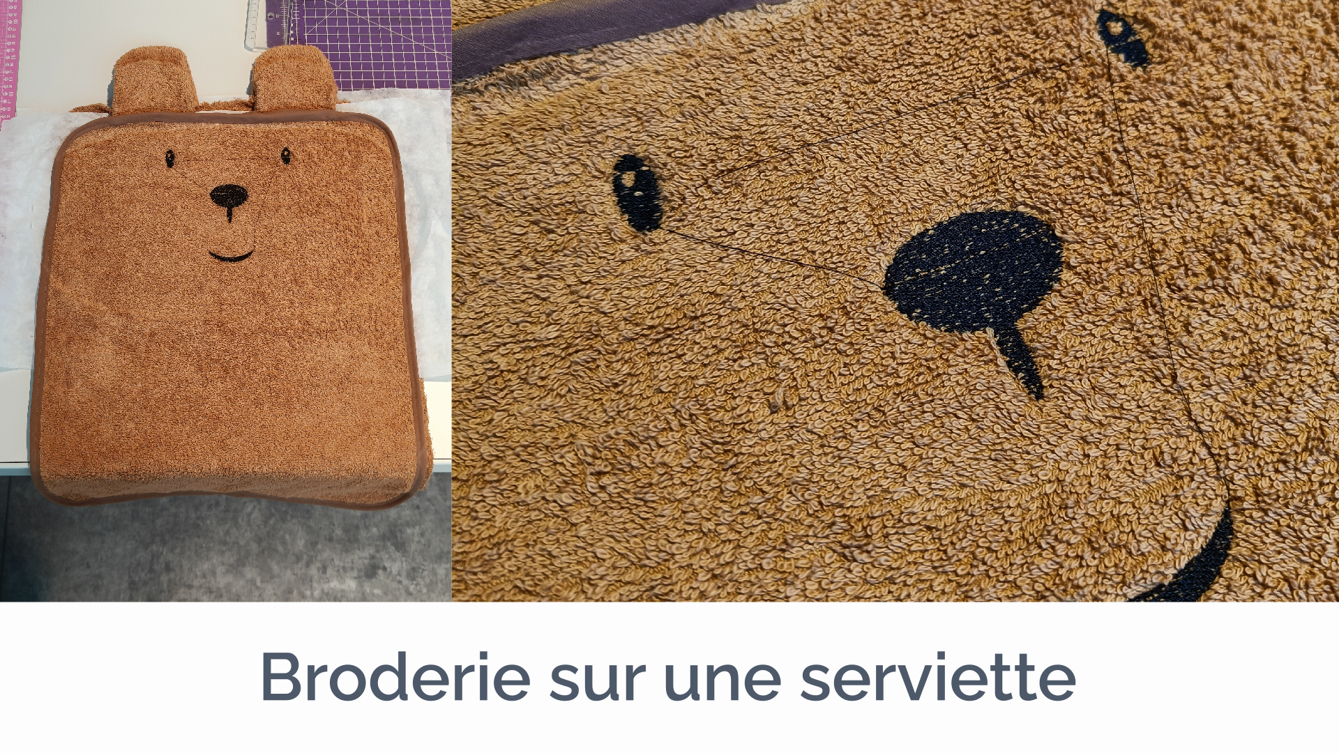 Broderie sur serviette